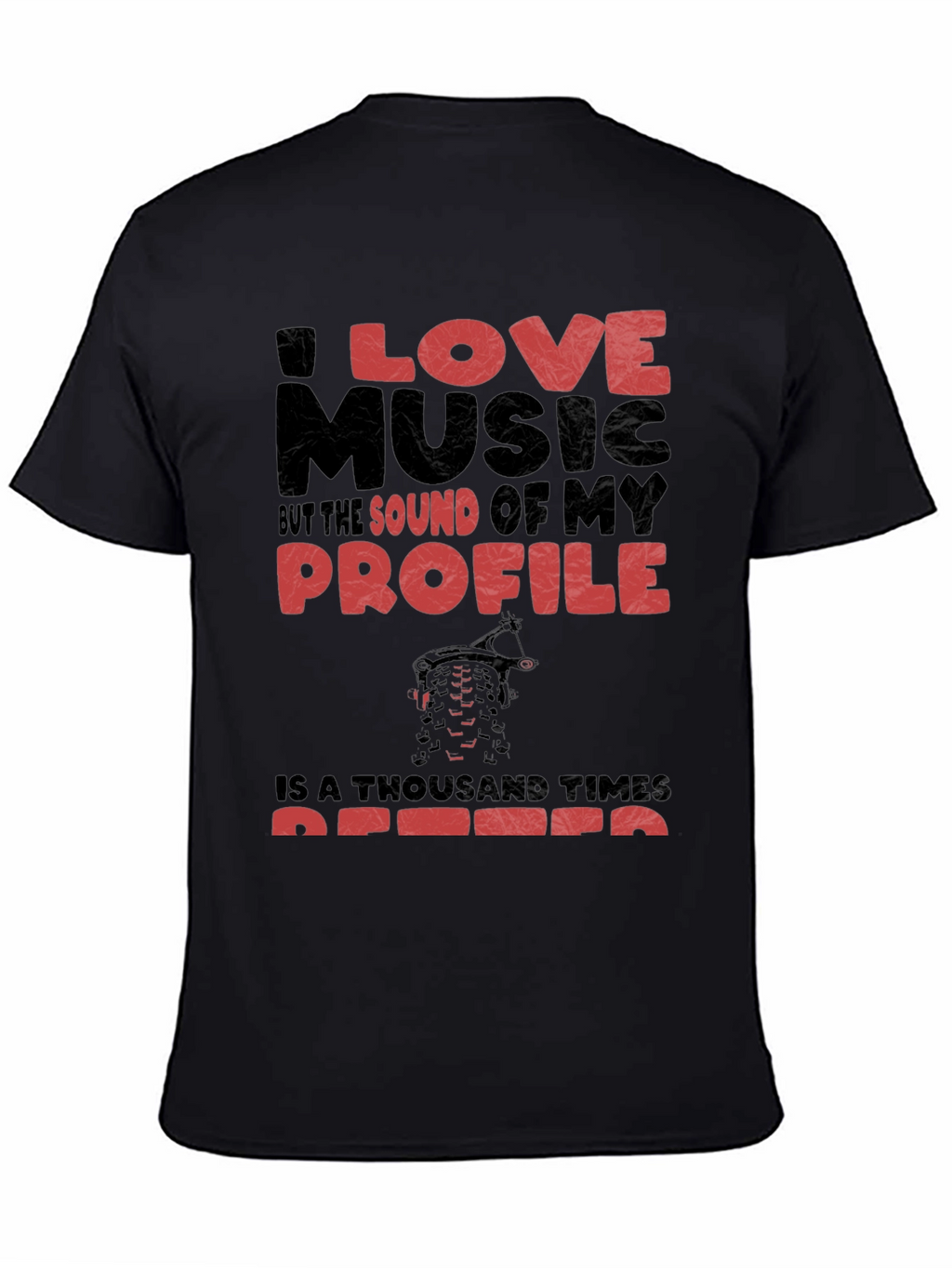 I Love Music Funny Mountain Biker T-Shirt