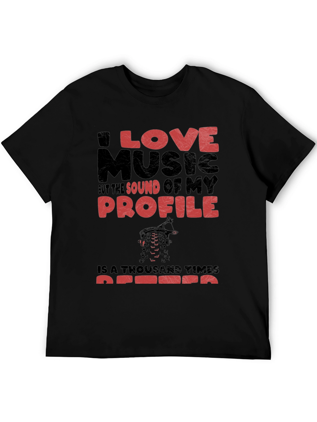 I Love Music Funny Mountain Biker T-Shirt