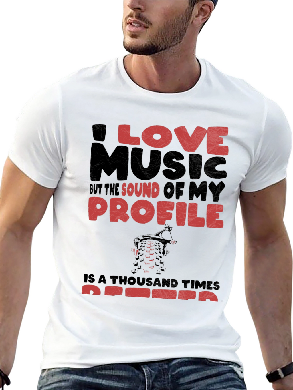 I Love Music Funny Mountain Biker T-Shirt