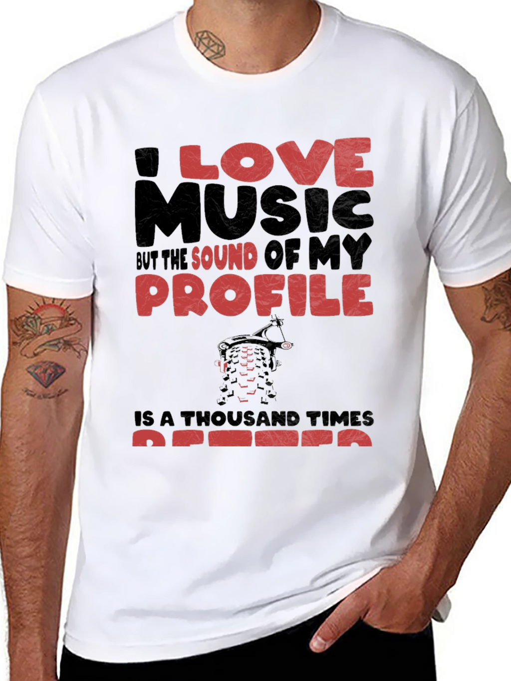 I Love Music Funny Mountain Biker T-Shirt