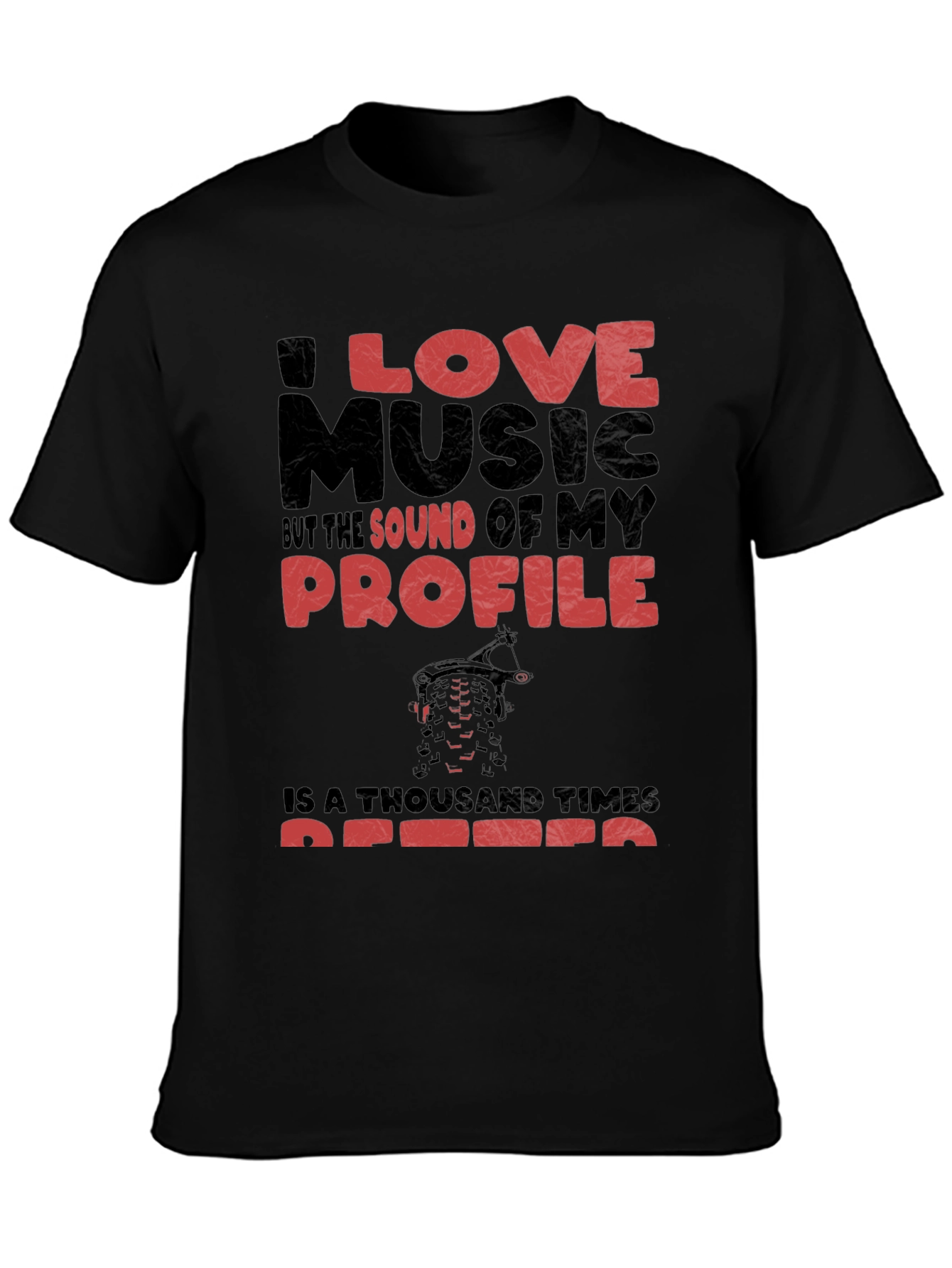 I Love Music Funny Mountain Biker T-Shirt