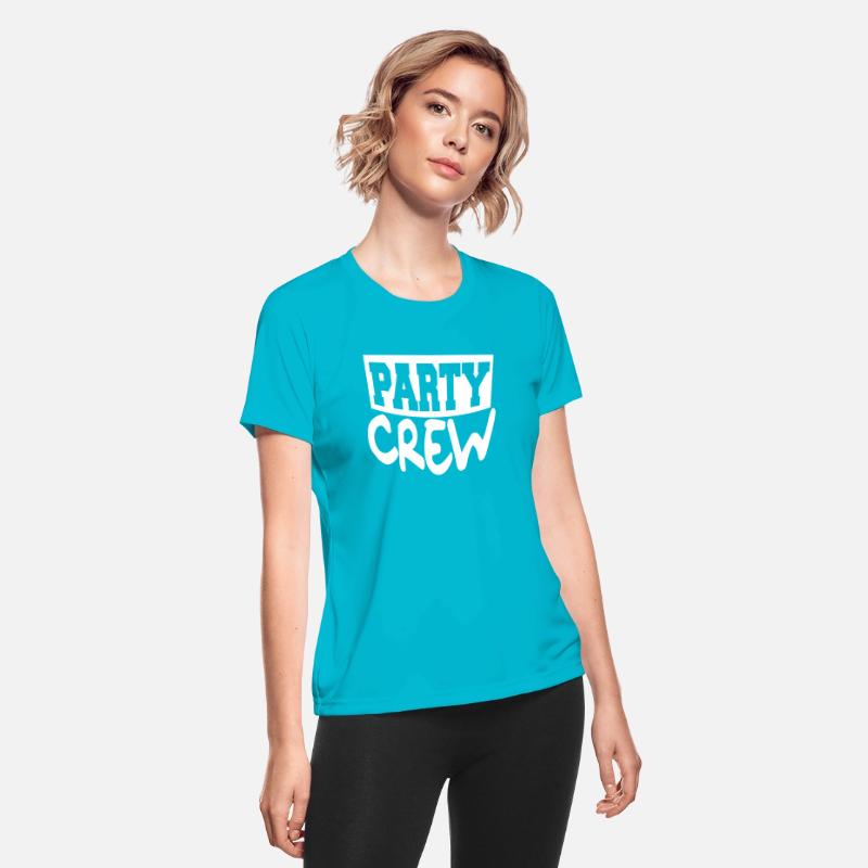 Party Crew Team Fun Friends Group Member Text Logo