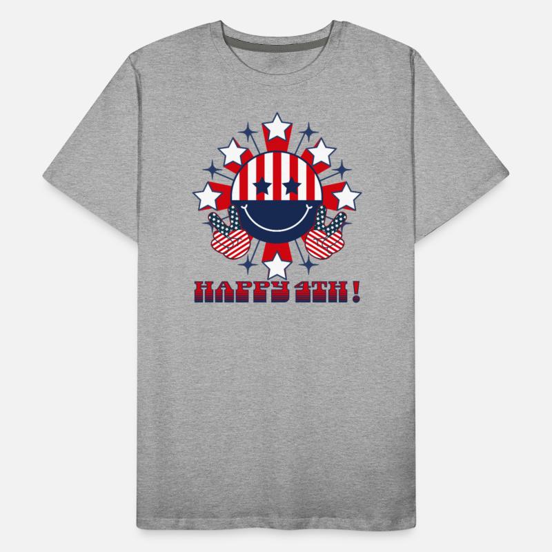 Patriotic groovy Happy Face -peace sign graphic