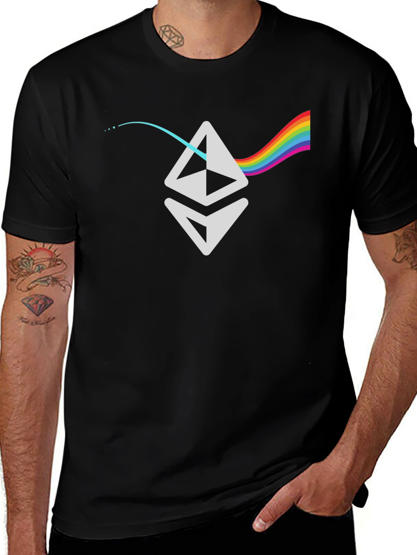 Ethereum Prism T-Shirt - Crypto Rainbow