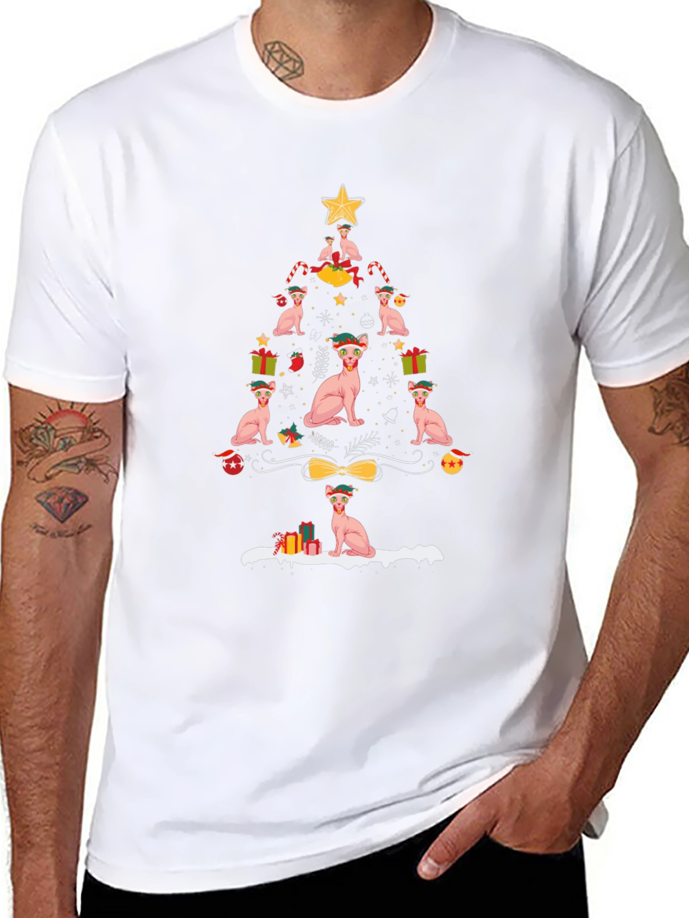 Sphynx Cat Christmas Tree T-Shirt