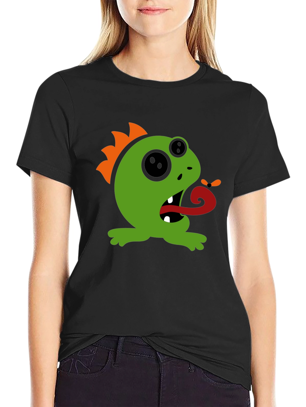 Monster Graphic Tee - Black Cotton T-Shirt