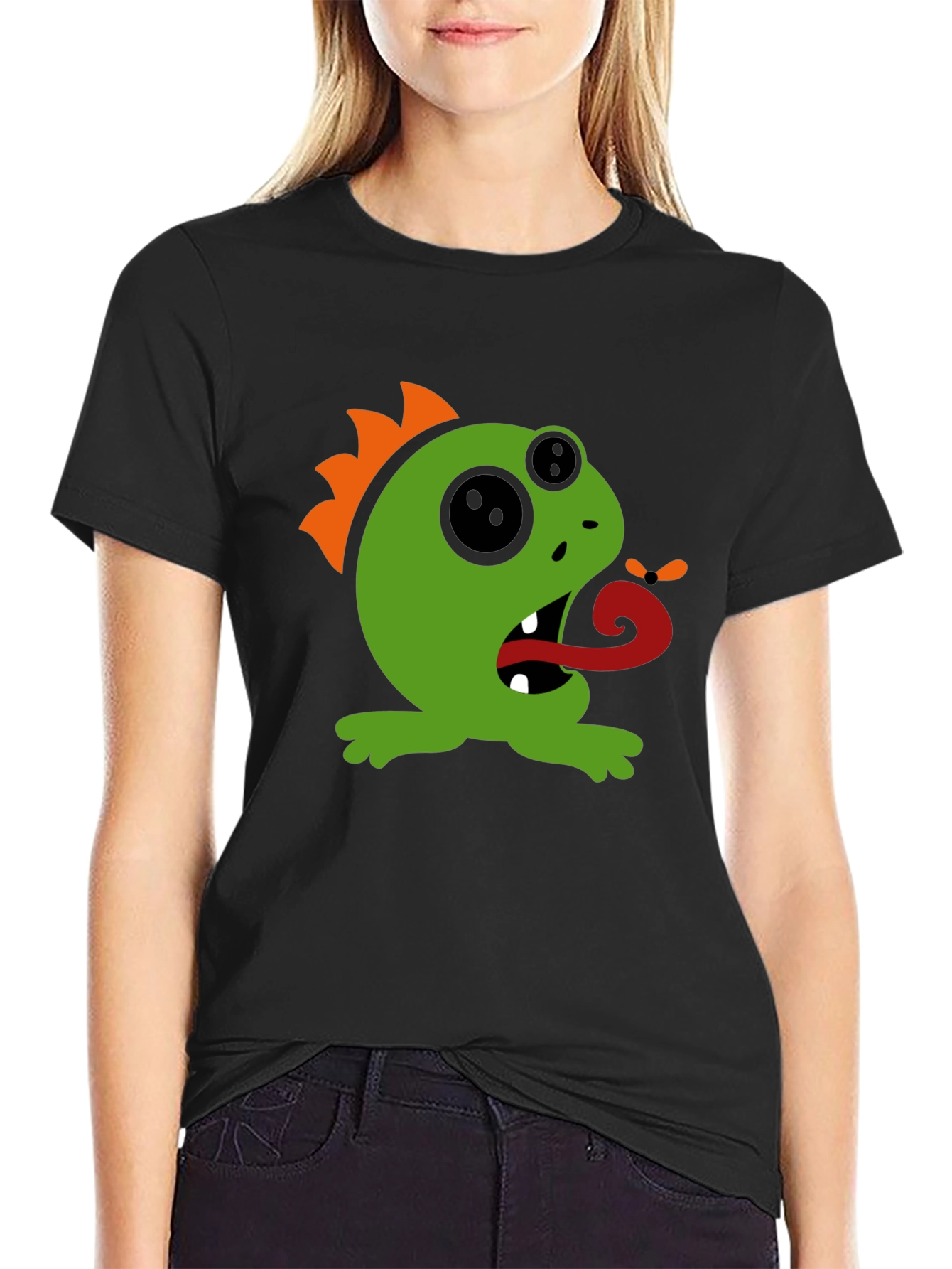 Monster Graphic Tee - Black Cotton T-Shirt