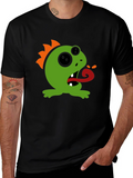 Monster Graphic Tee - Black Cotton T-Shirt