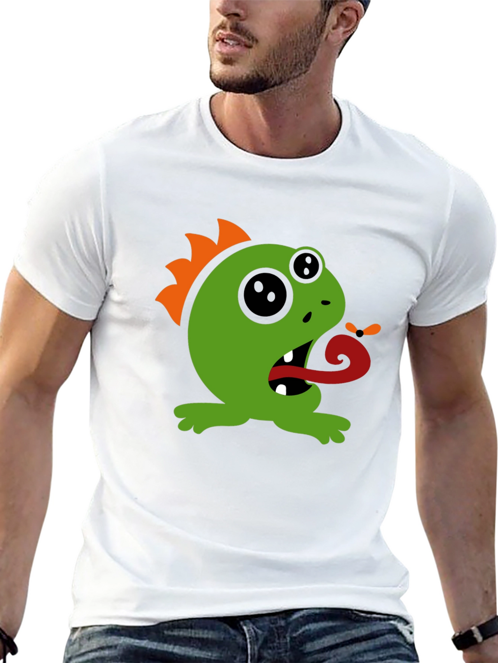 Monster Graphic Tee - Black Cotton T-Shirt