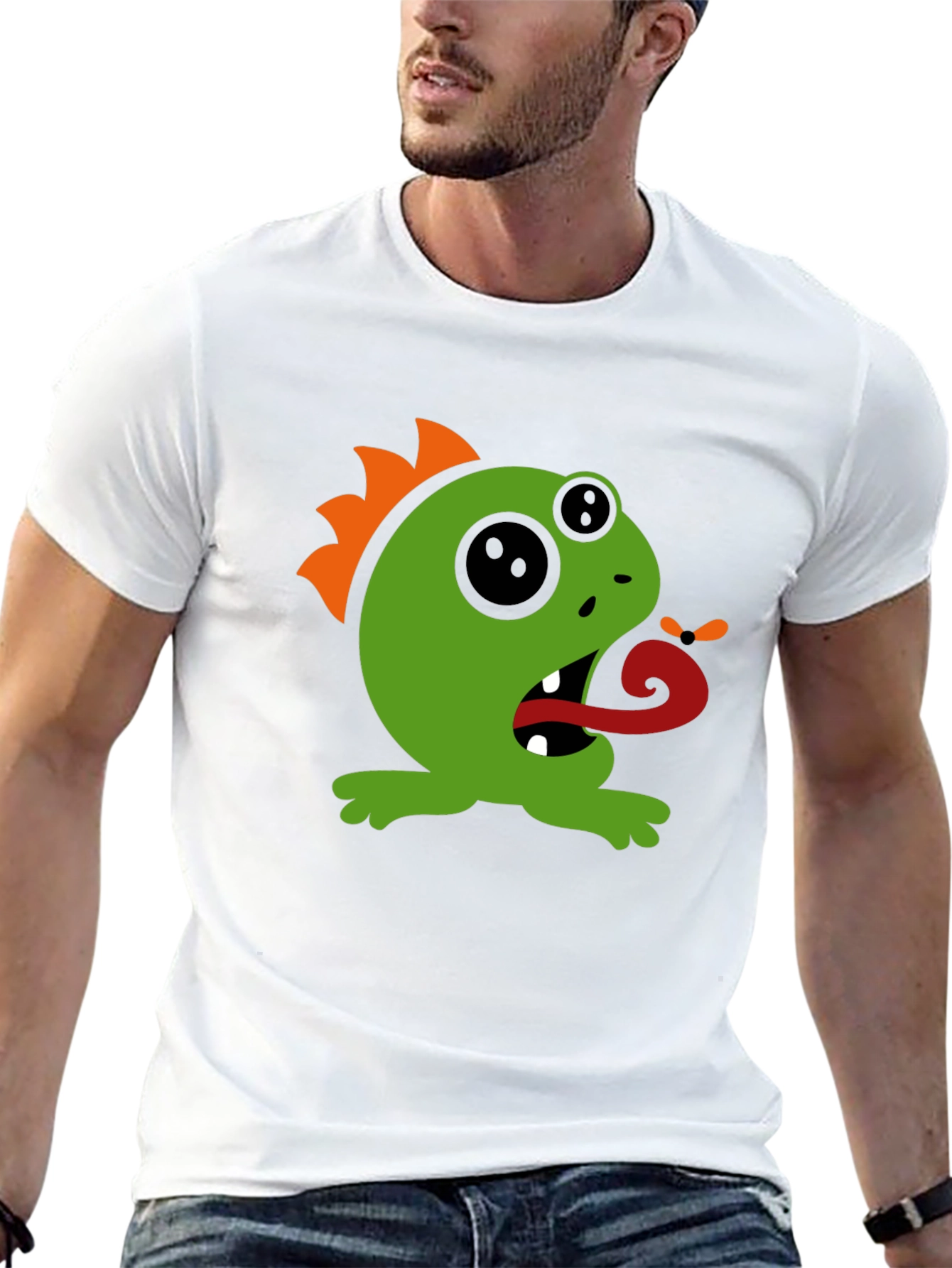 Monster Graphic Tee - Black Cotton T-Shirt