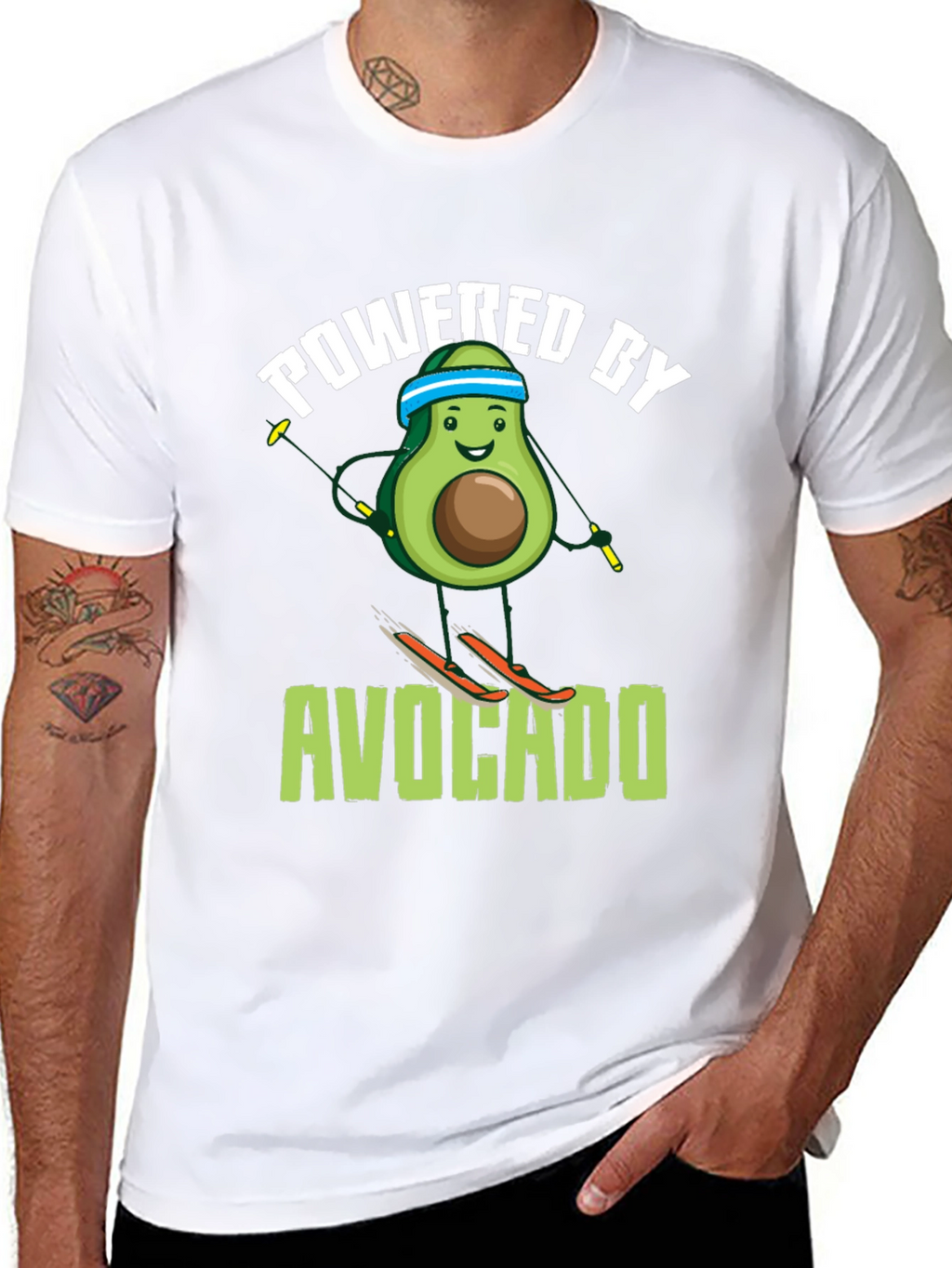 Powered by Avocado Skiing T-Shirt