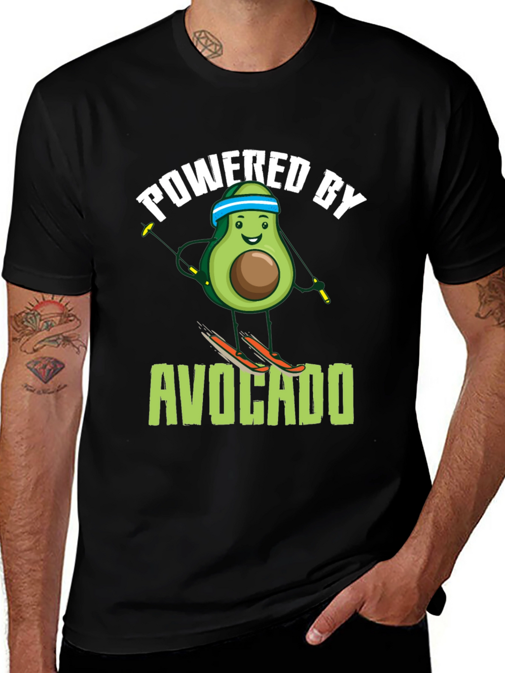 Powered by Avocado Skiing T-Shirt