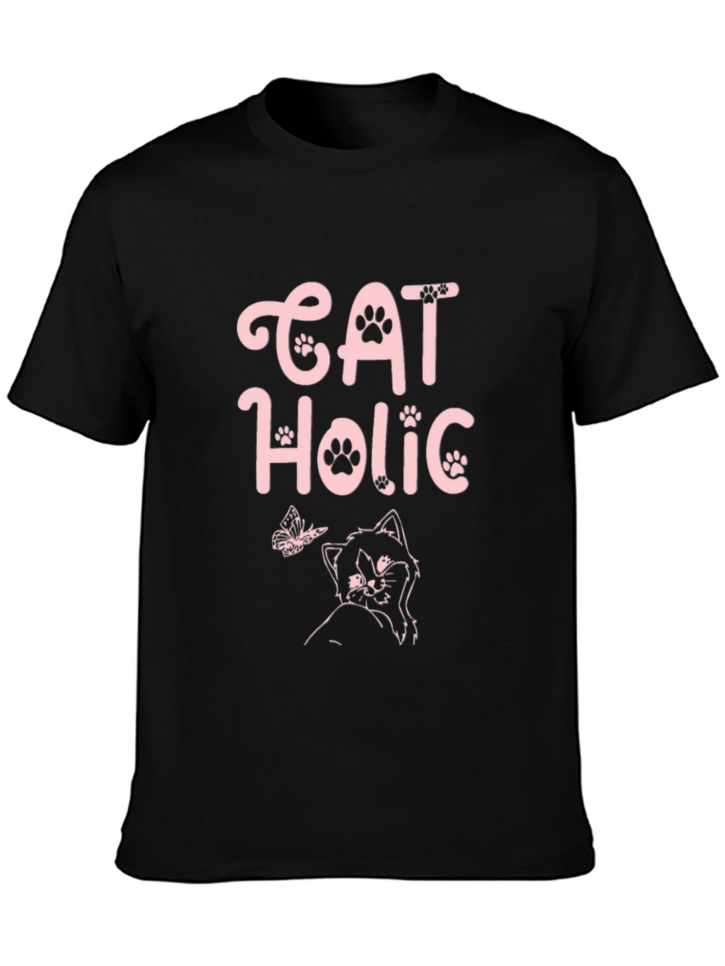 Cat Holic Black T-Shirt