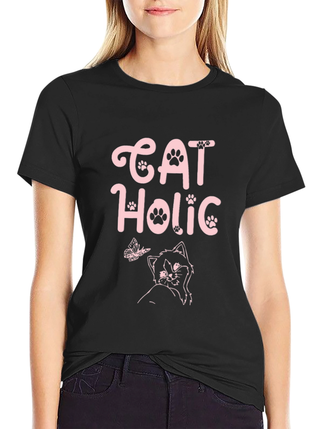 Cat Holic Black T-Shirt