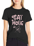 Cat Holic Black T-Shirt