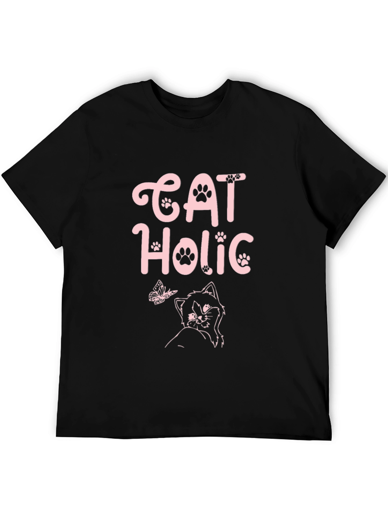 Cat Holic Black T-Shirt