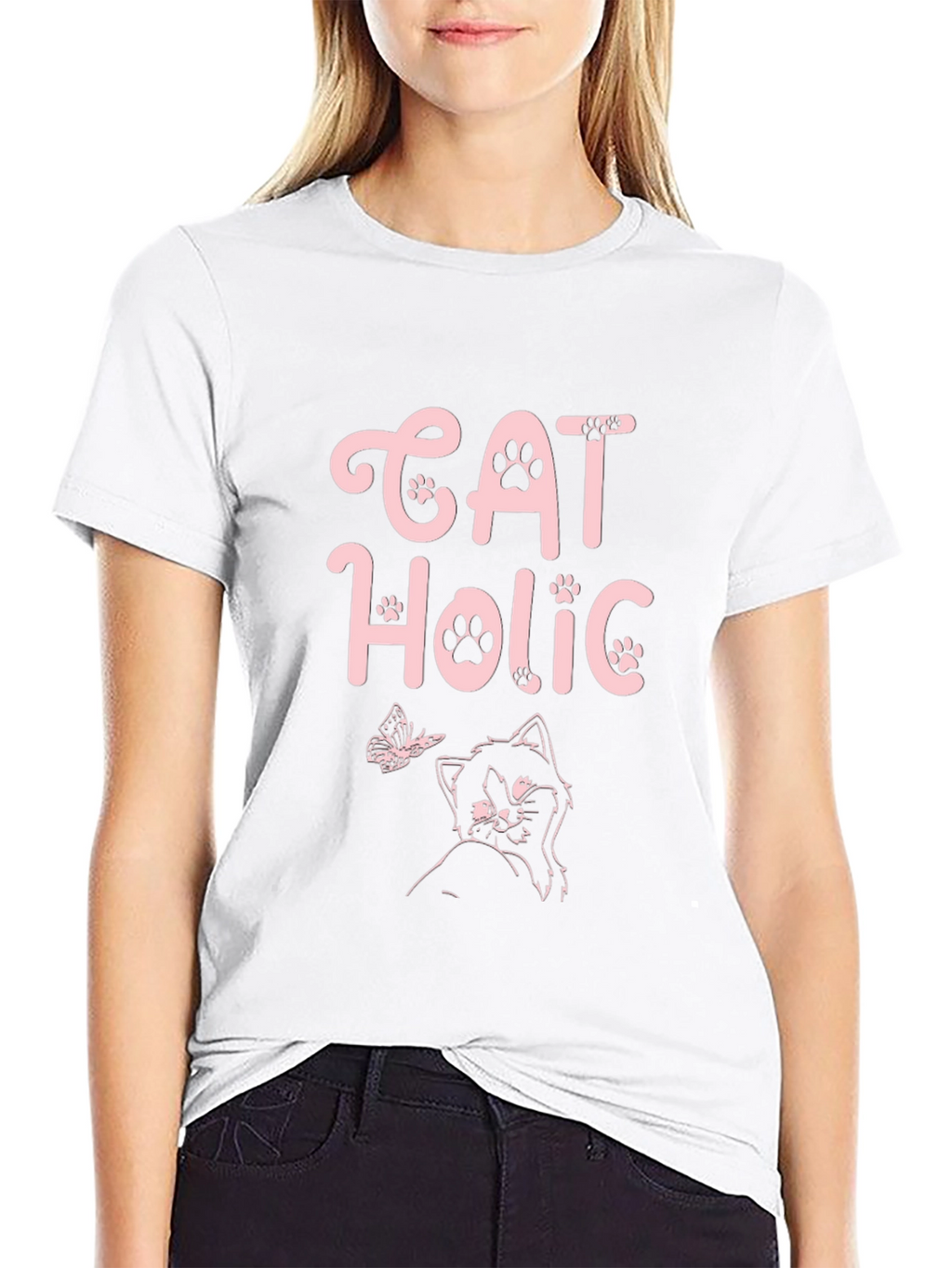 Cat Holic Black T-Shirt