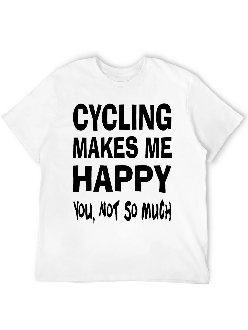 Cycling Makes Me Happy Black T-Shirt