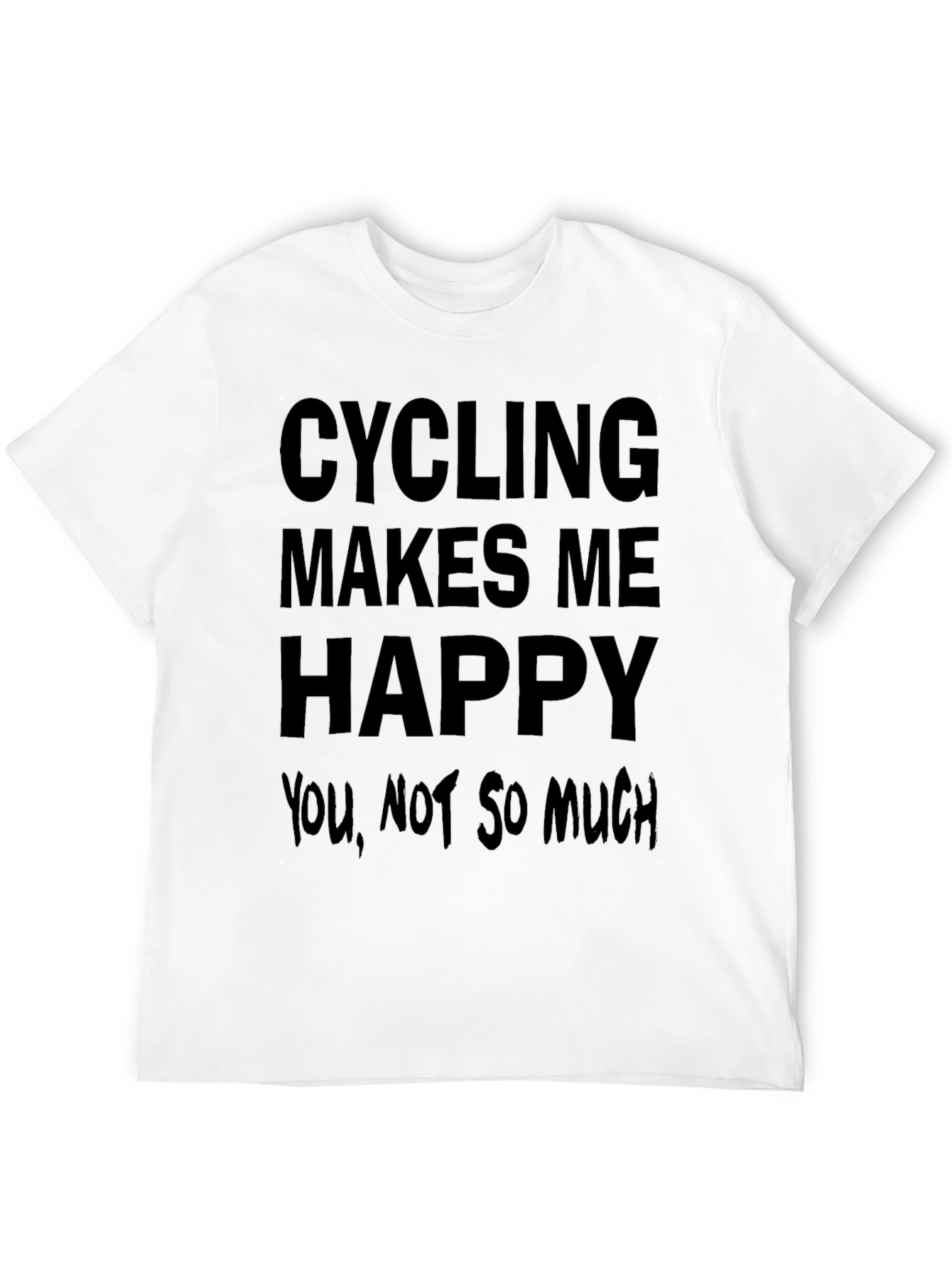 Cycling Makes Me Happy Black T-Shirt