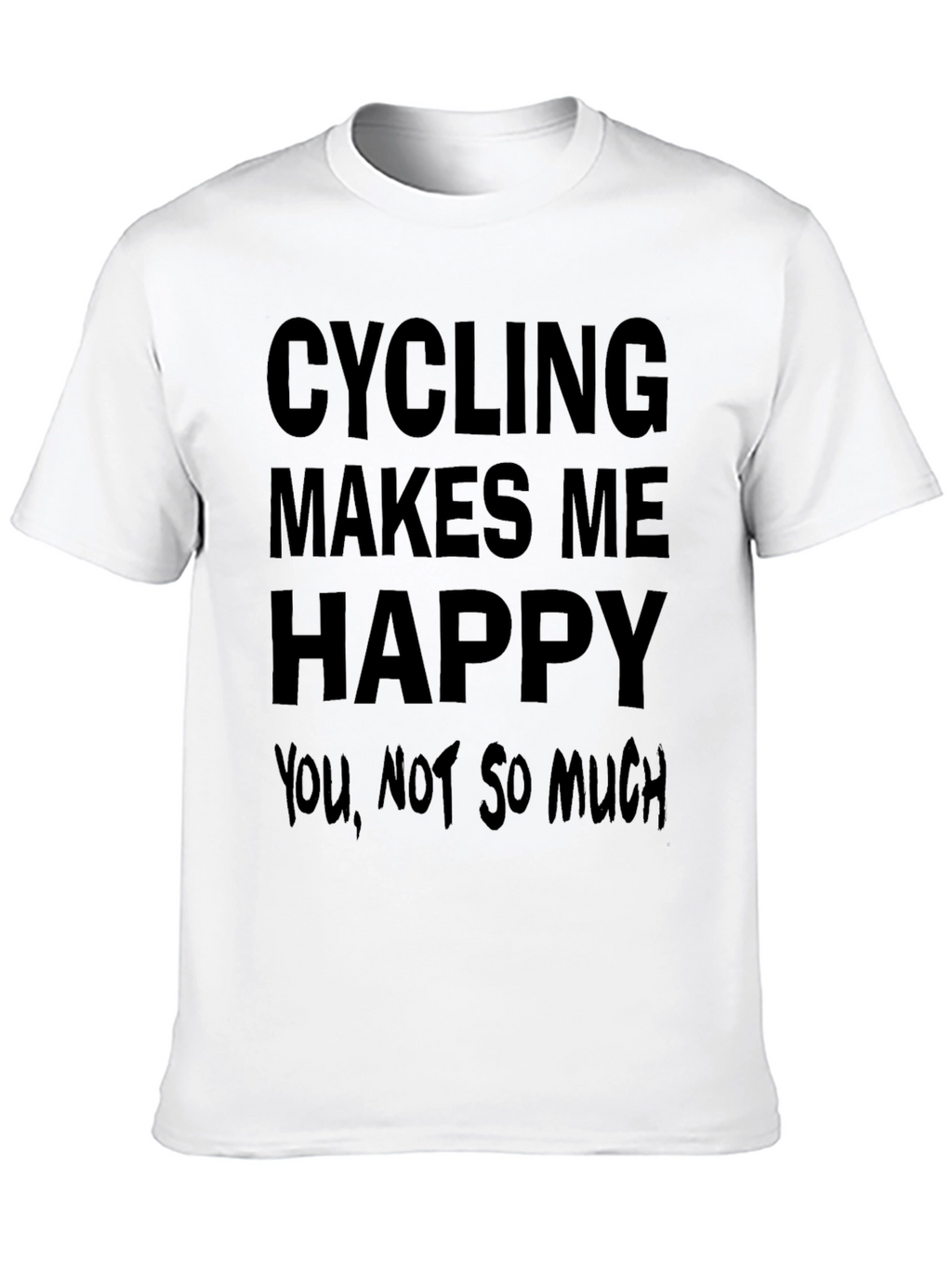 Cycling Makes Me Happy Black T-Shirt
