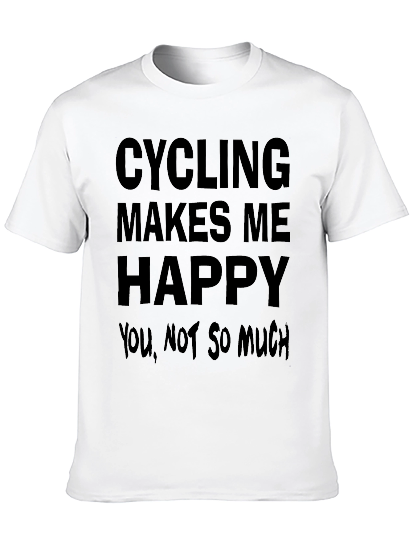 Cycling Makes Me Happy Black T-Shirt