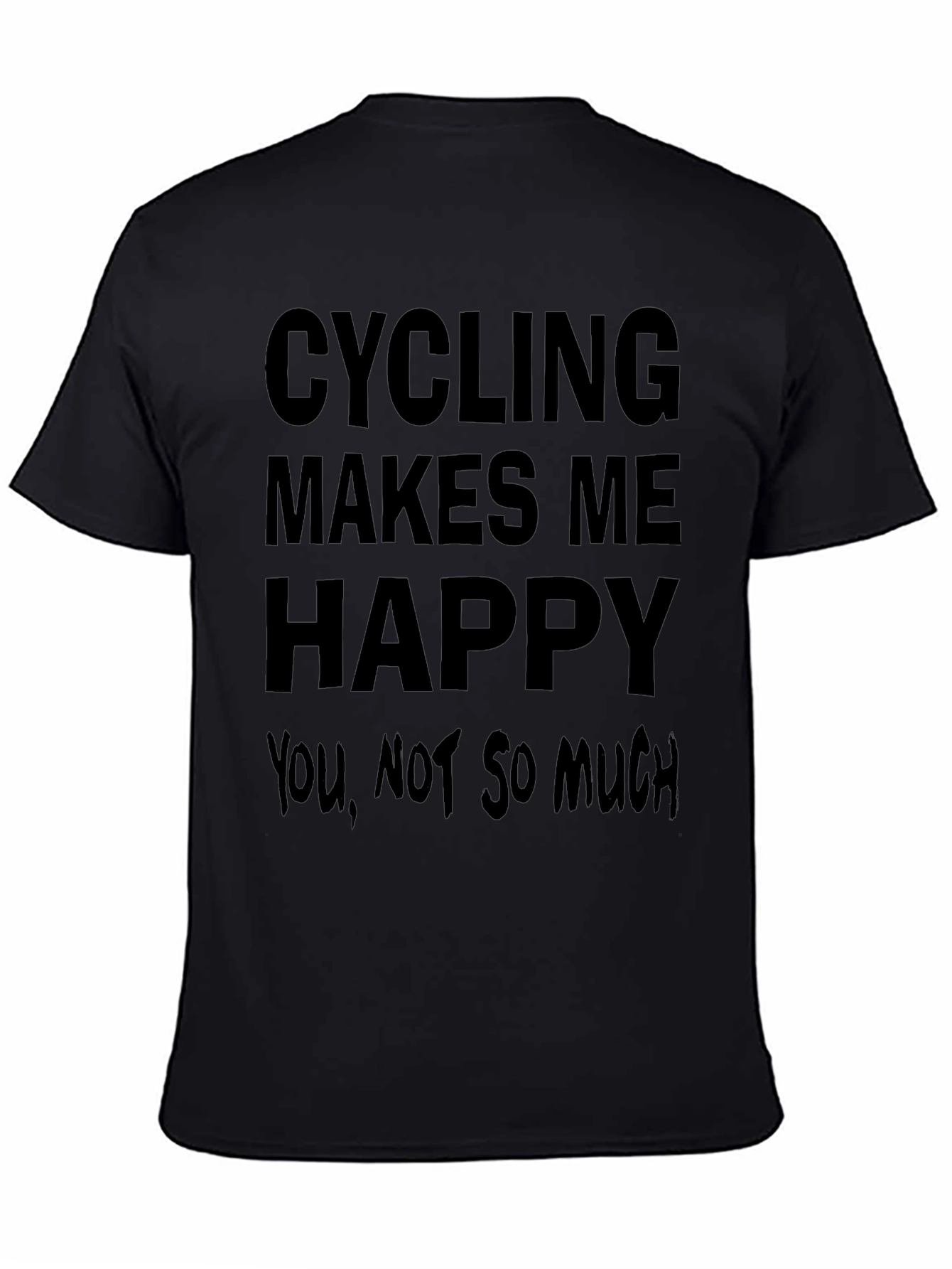 Cycling Makes Me Happy Black T-Shirt