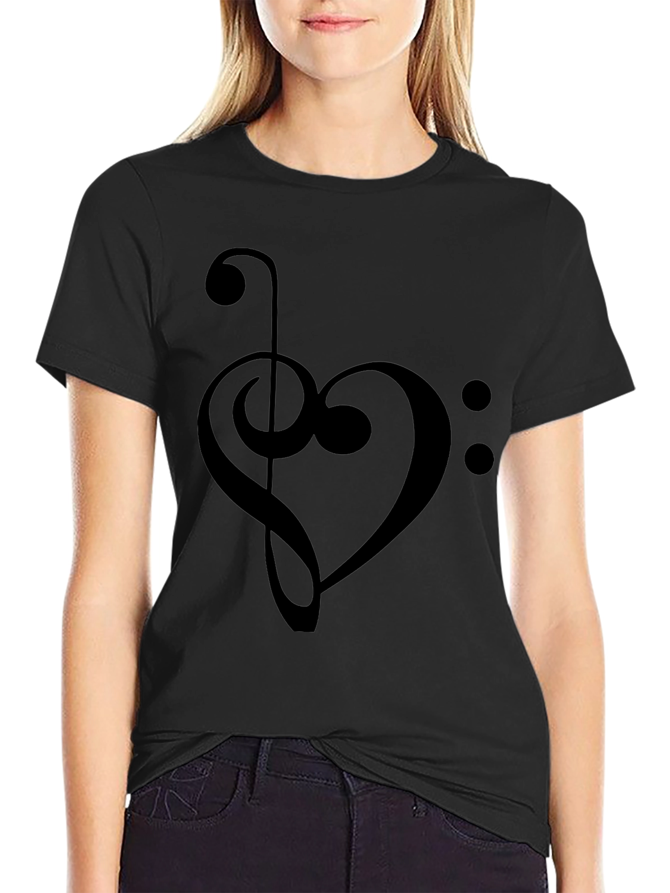 Musical Heart T-Shirt - Bass Clef Love