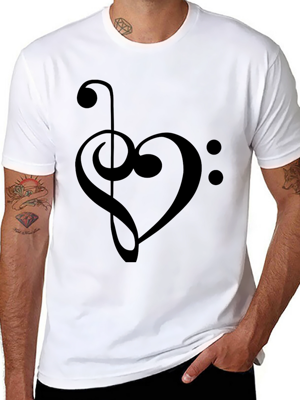 Musical Heart T-Shirt - Bass Clef Love