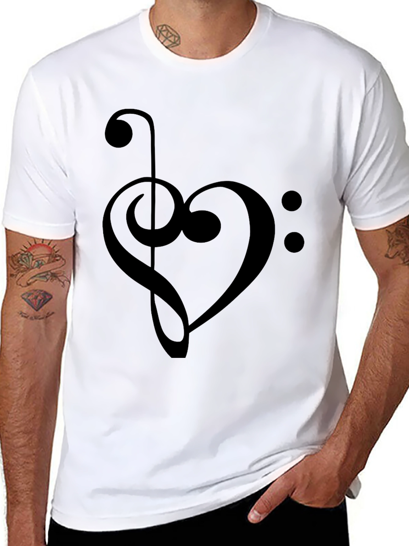 Musical Heart T-Shirt - Bass Clef Love