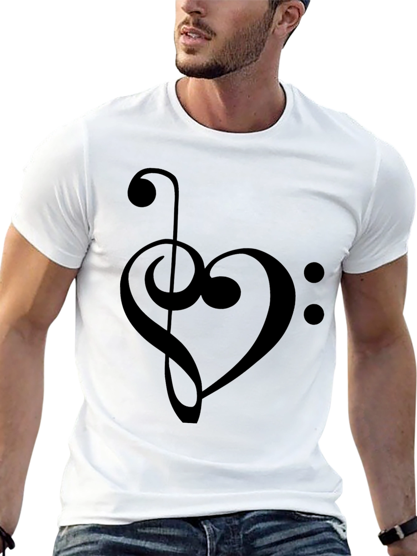 Musical Heart T-Shirt - Bass Clef Love