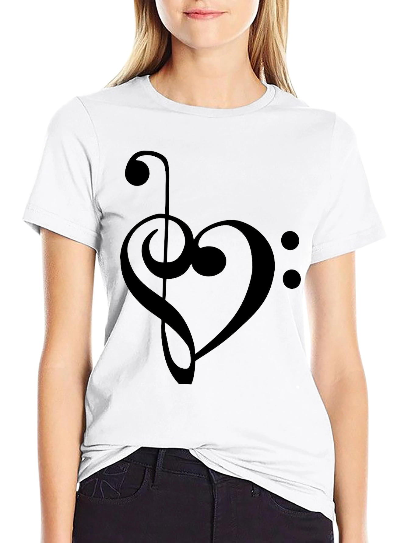 Musical Heart T-Shirt - Bass Clef Love