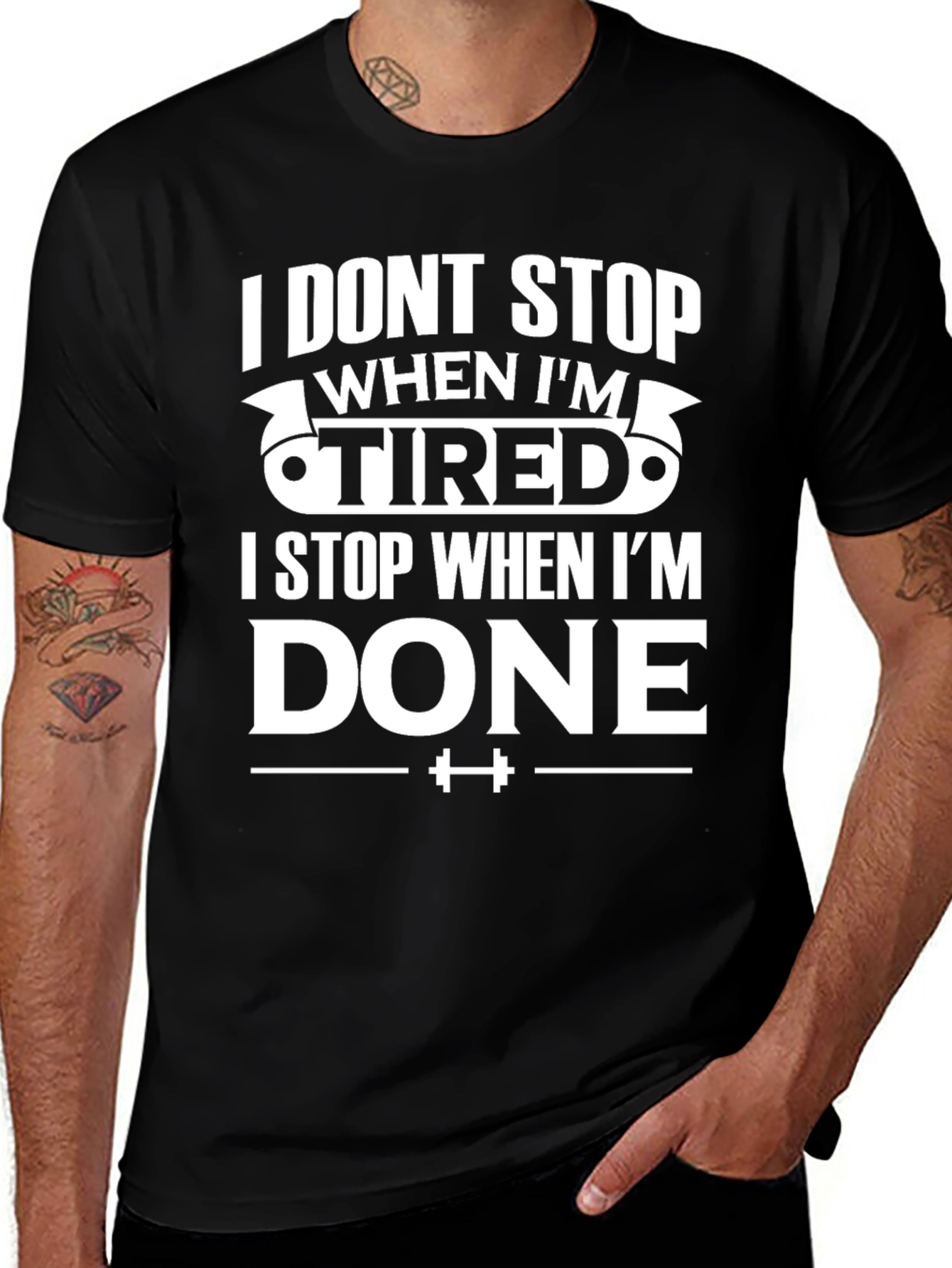 Motivational Gym T-Shirt: I Stop When Im Done