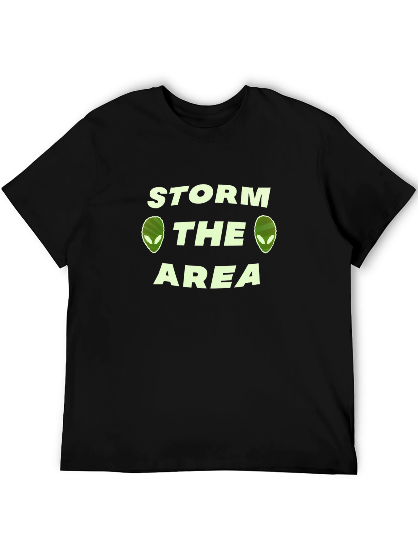 Storm The Area Alien Graphic T-Shirt - Black