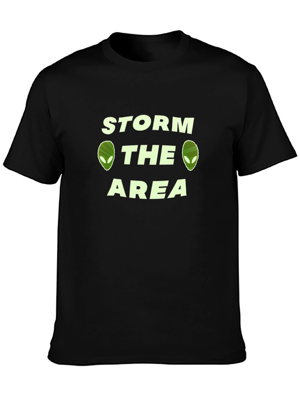 Storm The Area Alien Graphic T-Shirt - Black