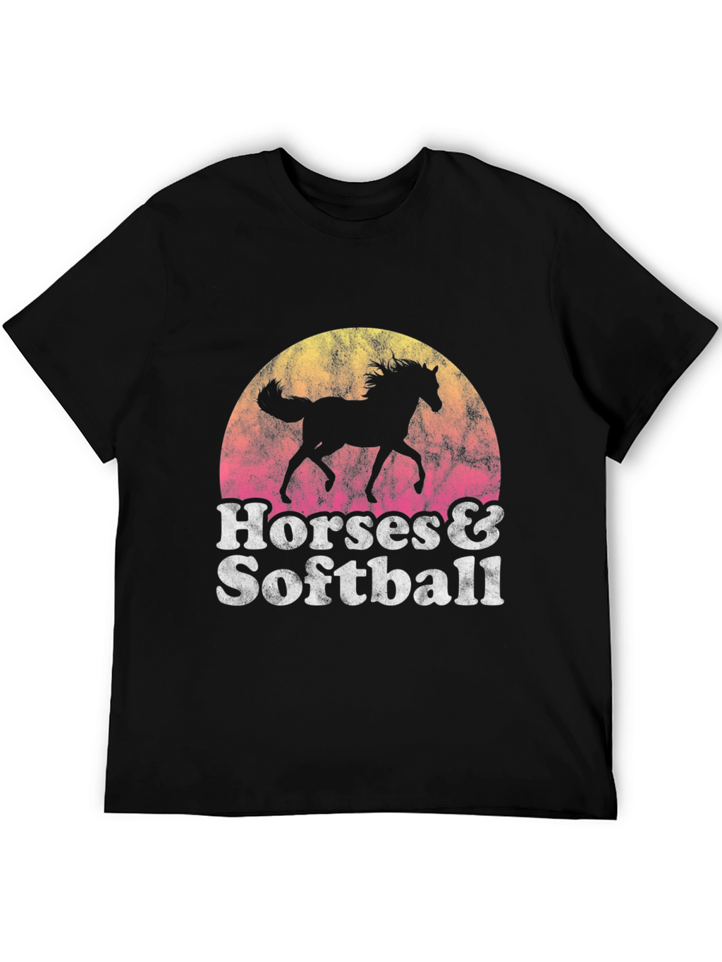 Horses & Softball Retro T-Shirt