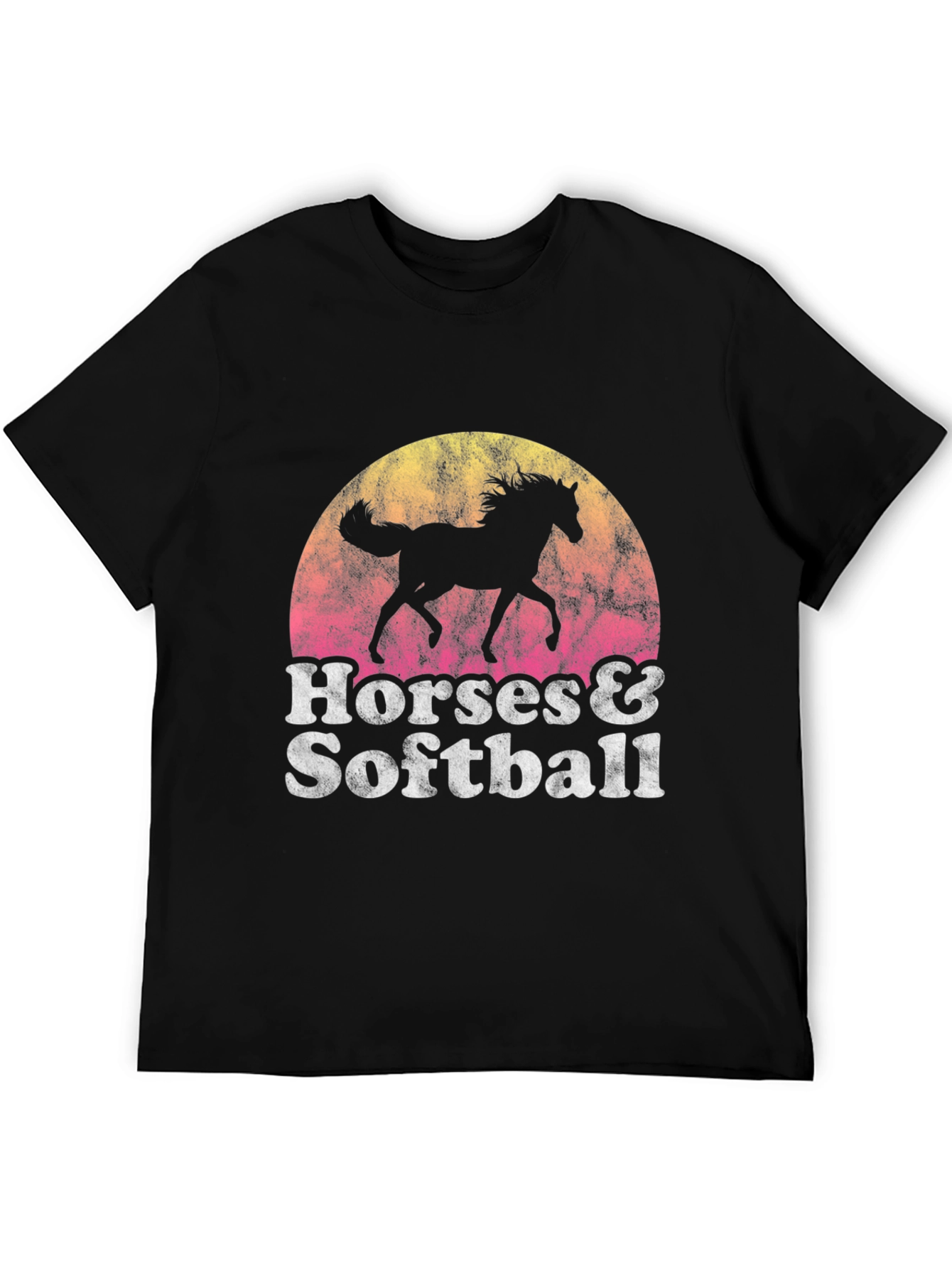 Horses & Softball Retro T-Shirt