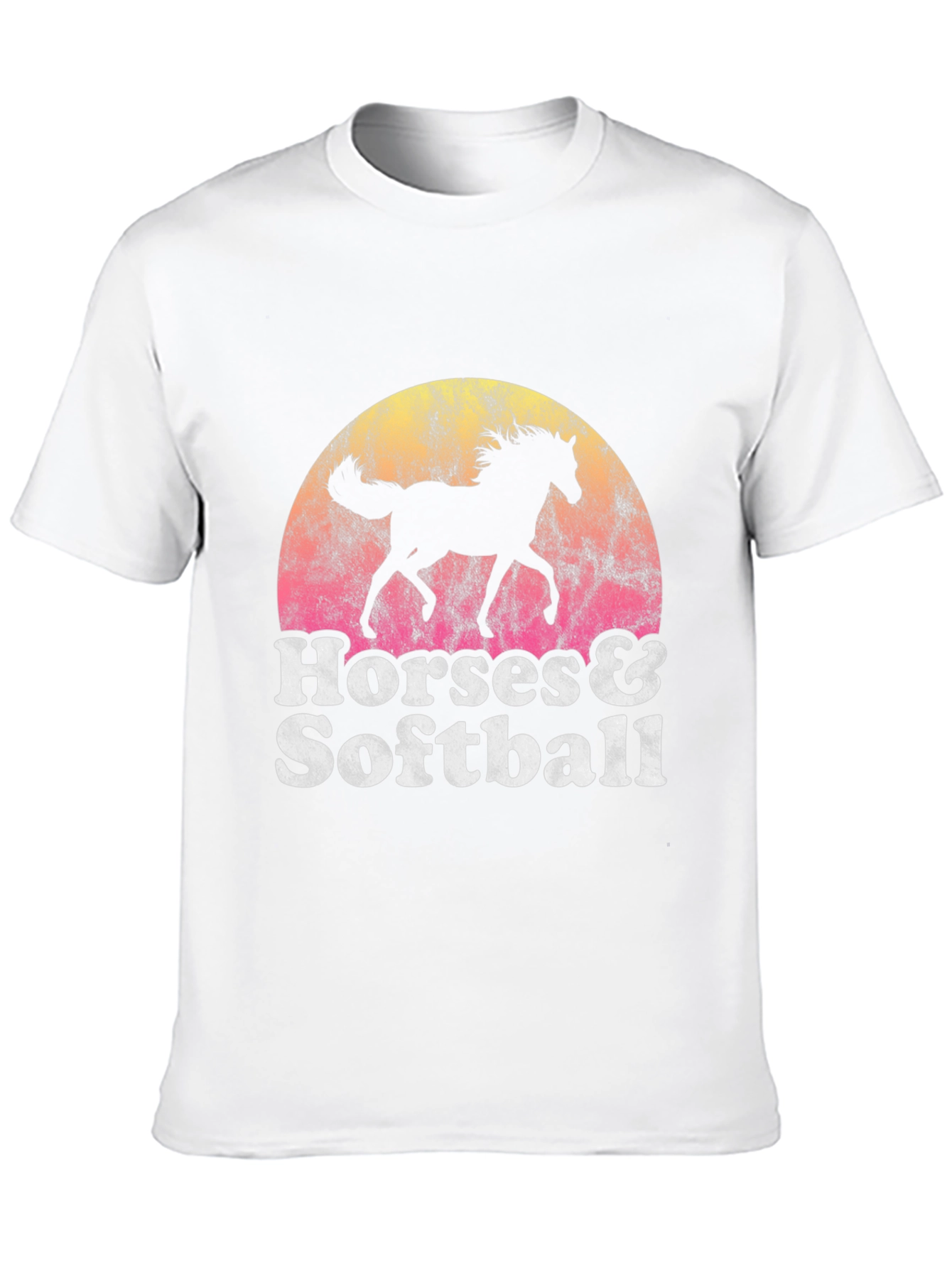 Horses & Softball Retro T-Shirt