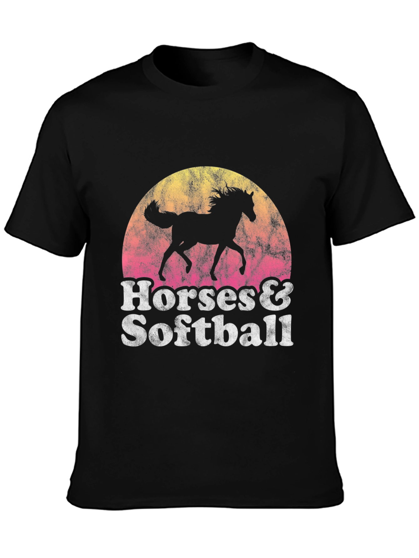Horses & Softball Retro T-Shirt