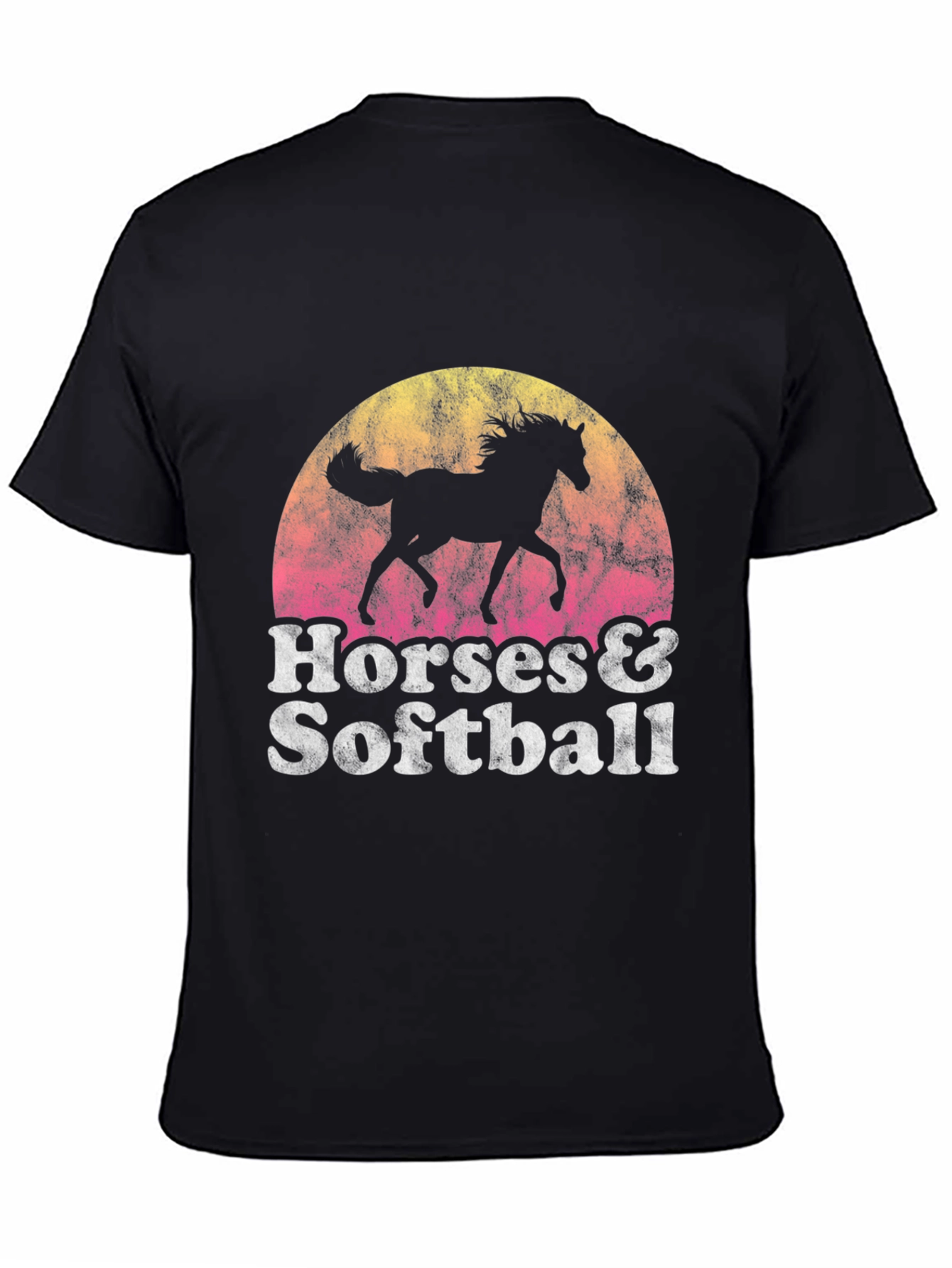 Horses & Softball Retro T-Shirt
