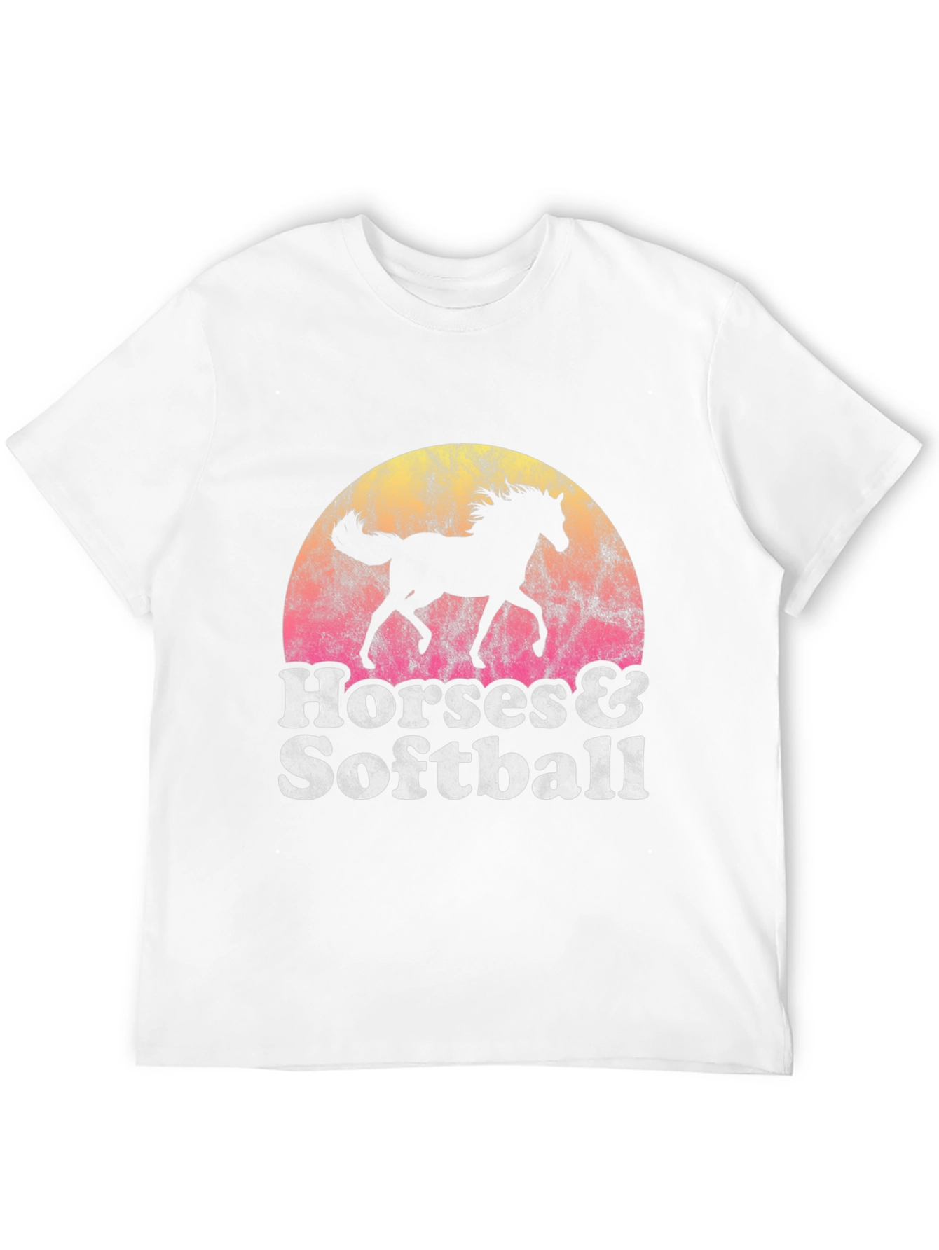 Horses & Softball Retro T-Shirt