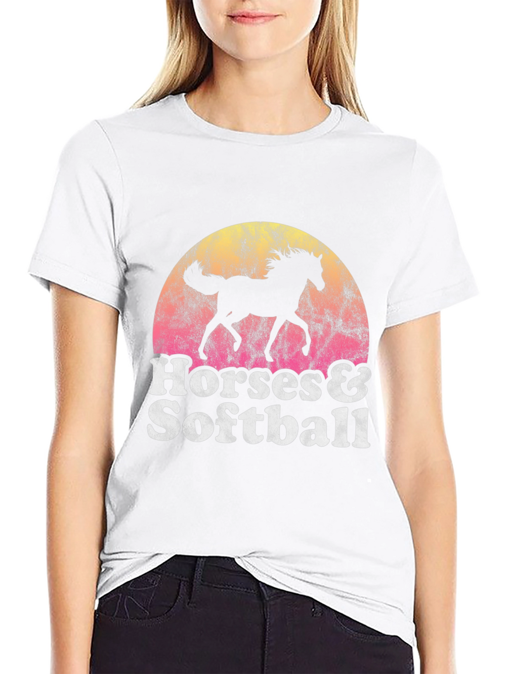Horses & Softball Retro T-Shirt