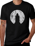 Mens Black Graphic T-Shirt - Rocket Design