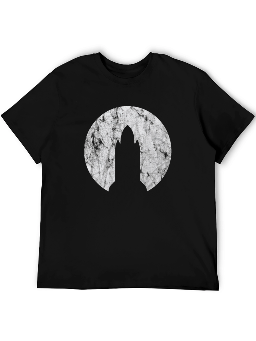 Mens Black Graphic T-Shirt - Rocket Design