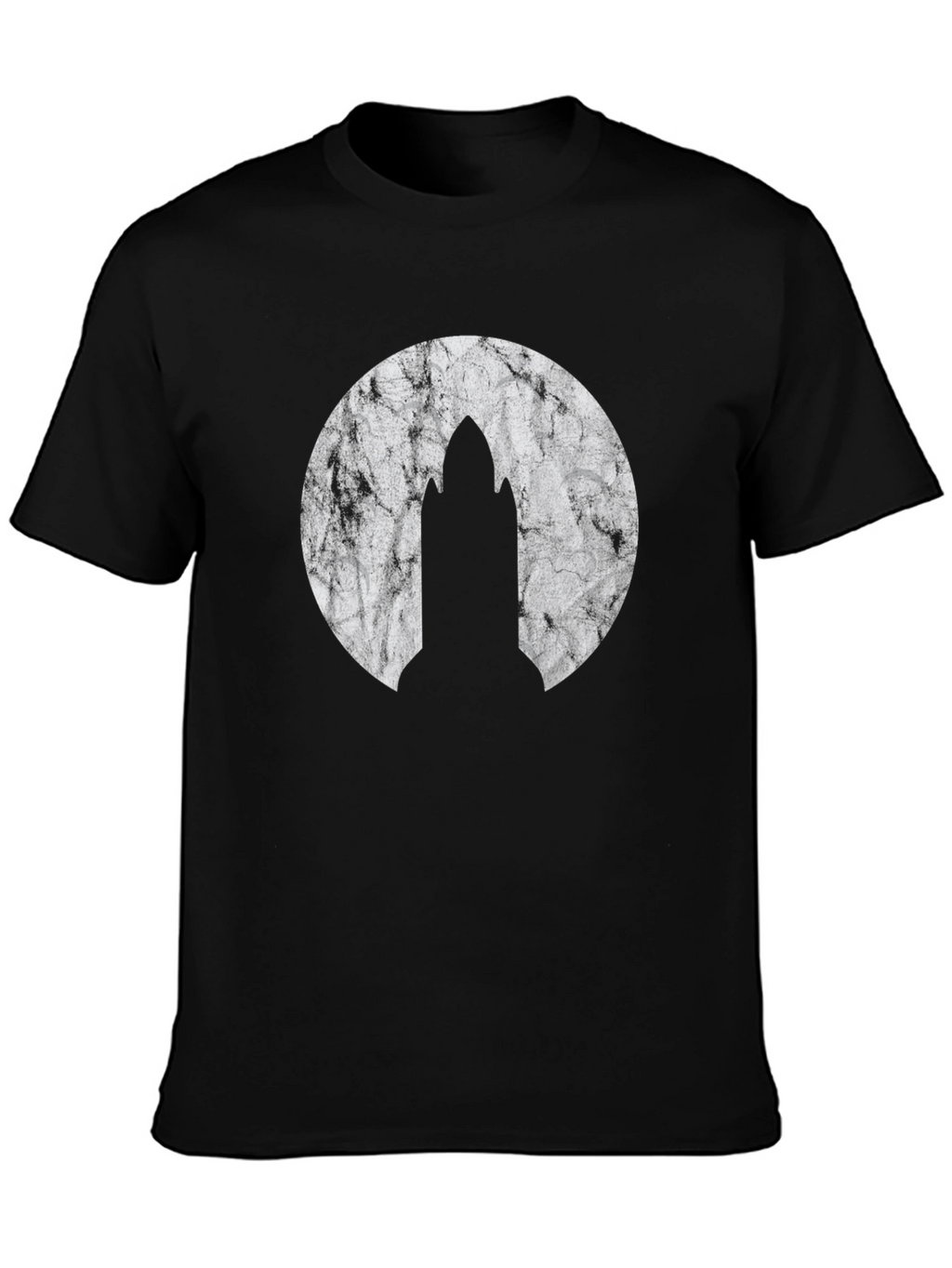 Mens Black Graphic T-Shirt - Rocket Design