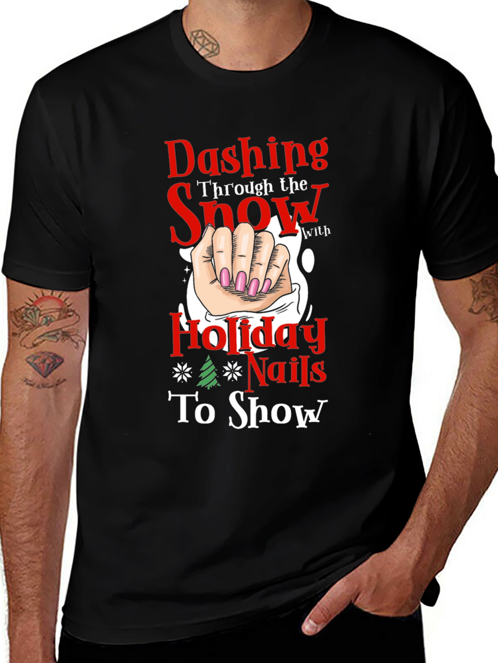 Dashing Holiday Nails T-Shirt