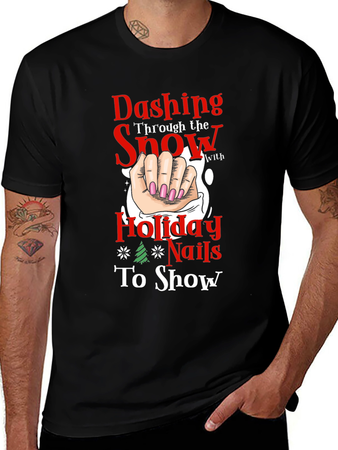Dashing Holiday Nails T-Shirt