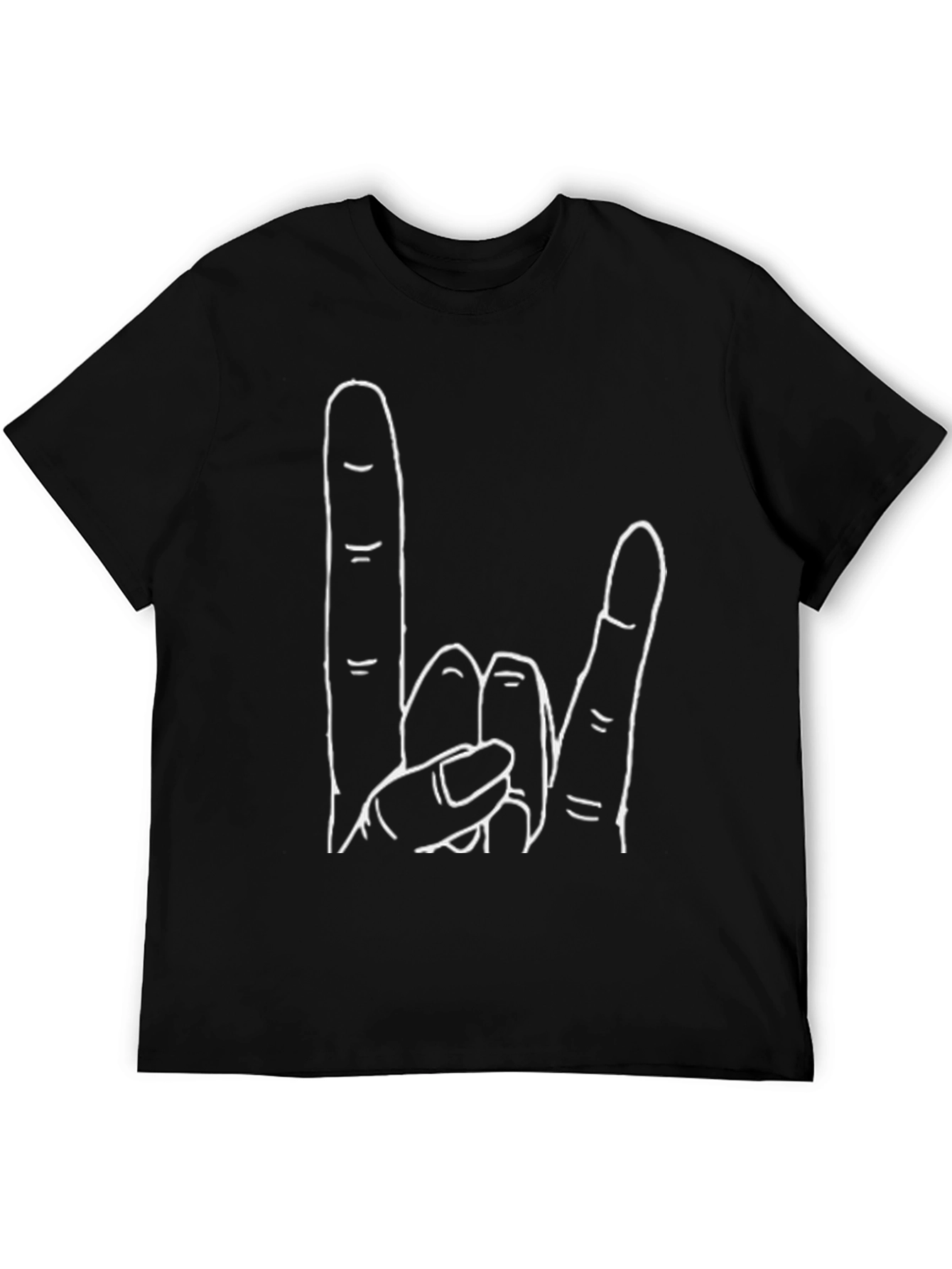 Rock On! Graphic Tee - Black Crew Neck T-Shirt