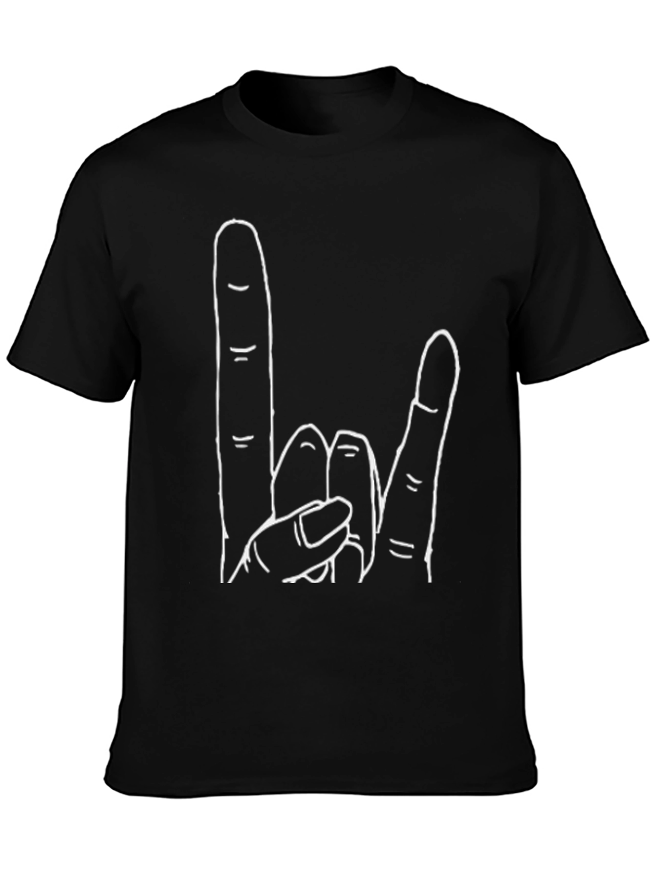 Rock On! Graphic Tee - Black Crew Neck T-Shirt