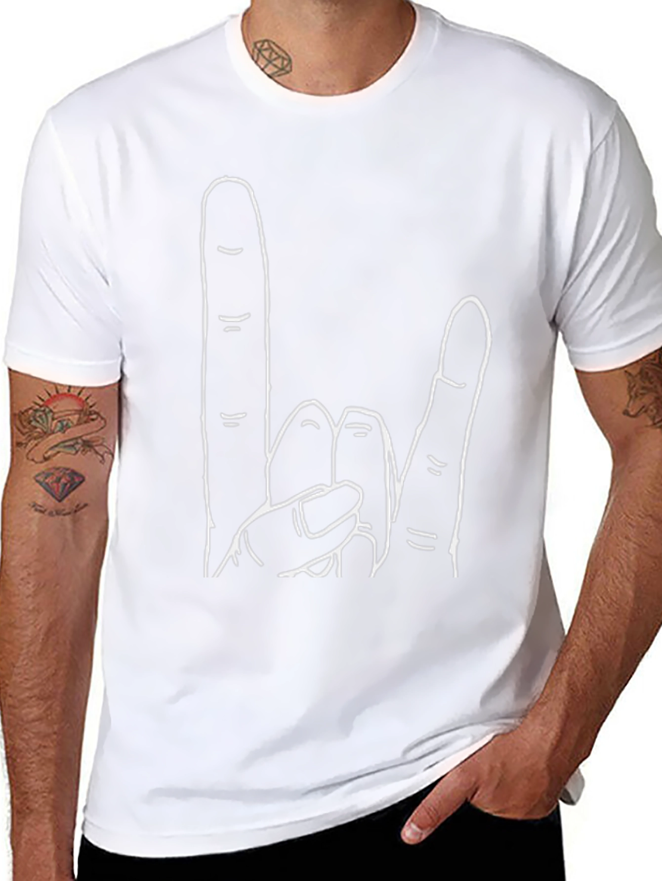 Rock On! Graphic Tee - Black Crew Neck T-Shirt