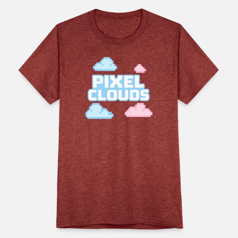 Pixel Cloud Themed Graphics for Apparel